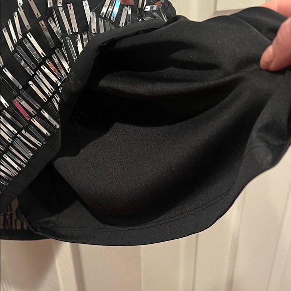 NWT-Boston Proper Black and Silver Long Sleeve Sequins Evening Dress - Picture 6 of 15